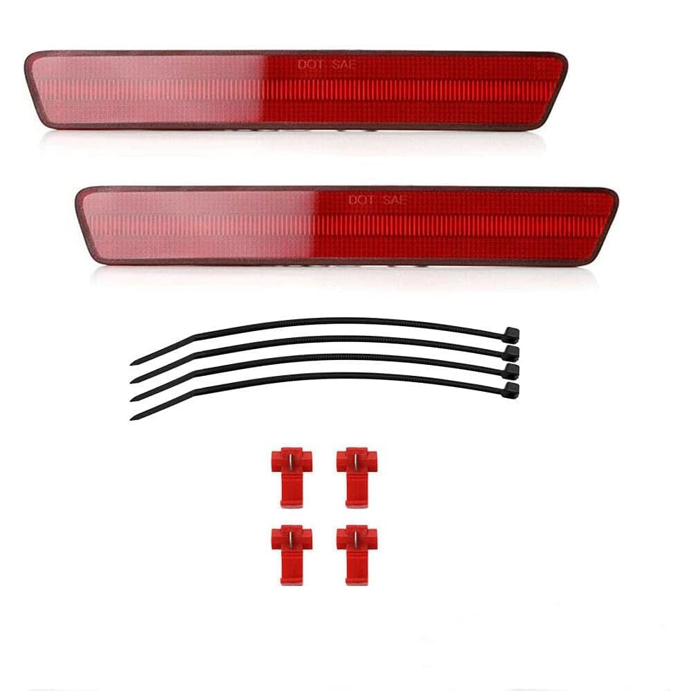 Led Rear Side Marker Lights for 1999-2004 Ford Mustang Rear Bumper Led Side Marker Lamp Smoked/Red Lens