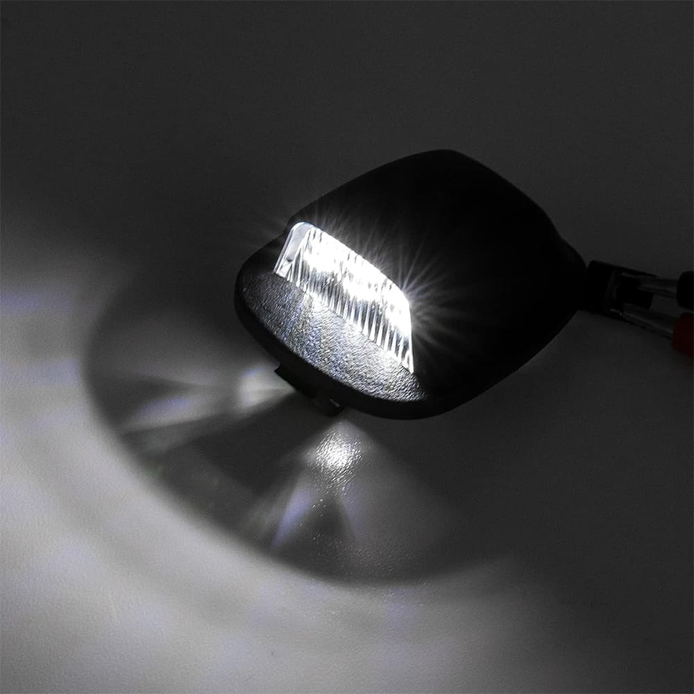 LED License Plate Lights Compatible With 1999-2004 Nissan Xterra, 1998-2004 Nissan Frontier OEM Led Number Lamps Replacement 12-SMD White Rear Tag Light Assembly Kit Error Free