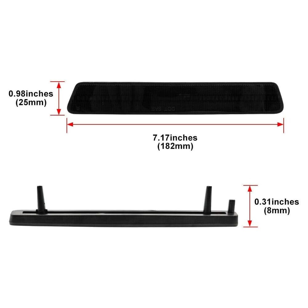 Led Rear Side Marker Lights for 1999-2004 Ford Mustang Rear Bumper Led Side Marker Lamp Smoked/Red Lens