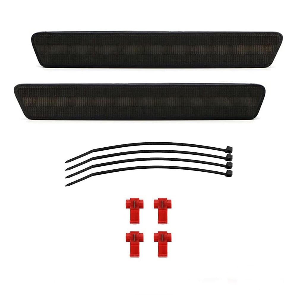 Led Rear Side Marker Lights for 1999-2004 Ford Mustang Rear Bumper Led Side Marker Lamp Smoked/Red Lens