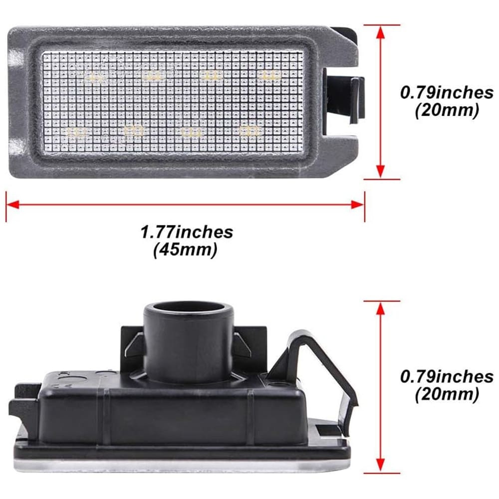 LED License Plate Light Assembly for 2014-2020 J-eep Grand Cherokee WK2 Compass Patriot, OEM Replacement 6000K Xenon White 8-SMD Error Free Led Tag Lights