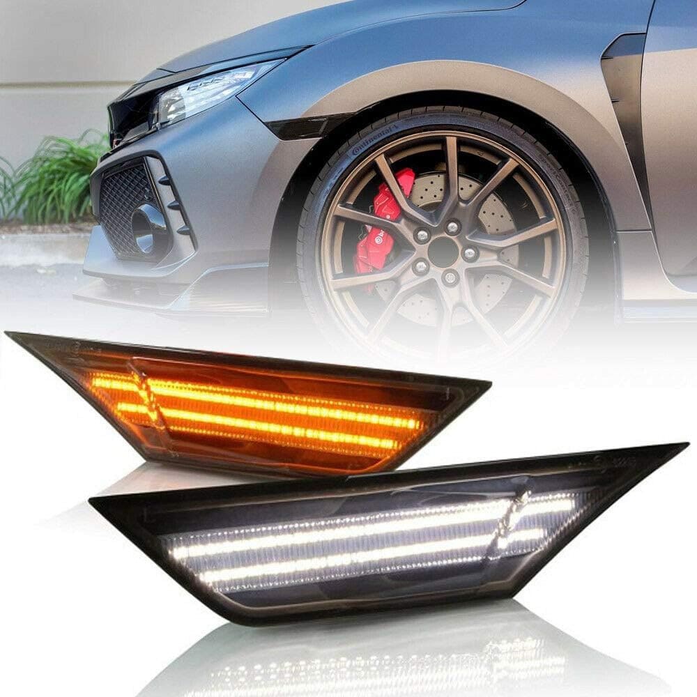 Led Side Marker Lights for Honda Civic 2016 2017 2018 2019 2020 2021 Sedan Coupe Hatchback Led Switchback Amber Side Marker Turn Signals White Led Running Light
