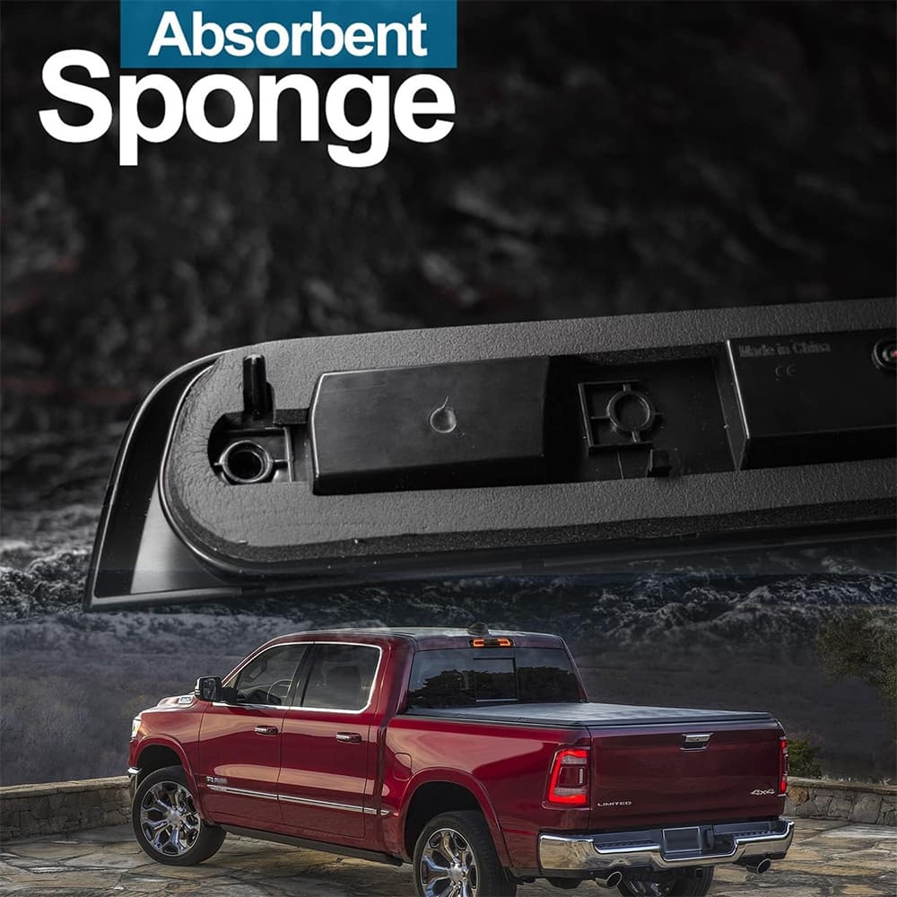 Led Third Brake Light Replacement for 2019 2020 2021 2022 2023 RAM 1500 Pickup Trucks Red LED 3rd Brake Center High Mount Stop Lamp White Cab Cargo Light Smoked Lens Truck Bed CHMSL