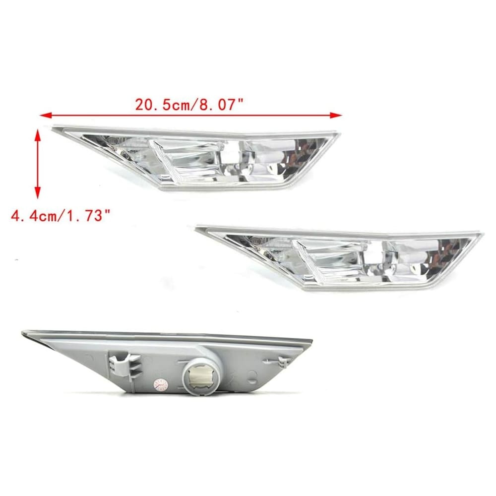 Front LED Side Marker Lights for Honda Civic 10th Gen 2016-2021 Coupe Hatchback with T10 Light Bulbs OEM#H02551127N Smoke/Clear Lens