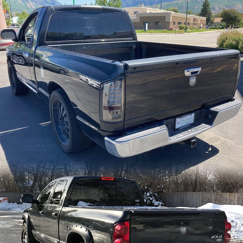 Led Third Brake Lights Replacement for 2002-2009 Dodge RAM 1500 2500 3500 Red LED Strobe 3rd Brake Light White Reverse Cargo Lights Kit Smoke/Clear Lens
