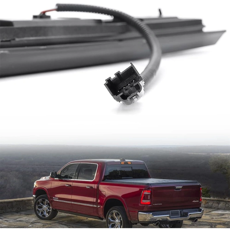 Led Third Brake Light Replacement for 2019 2020 2021 2022 2023 RAM 1500 Pickup Trucks Red LED 3rd Brake Center High Mount Stop Lamp White Cab Cargo Light Smoked Lens Truck Bed CHMSL