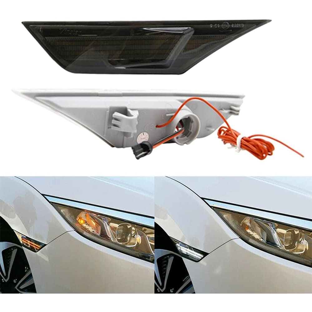 Led Side Marker Lights for Honda Civic 2016 2017 2018 2019 2020 2021 Sedan Coupe Hatchback Led Switchback Amber Side Marker Turn Signals White Led Running Light