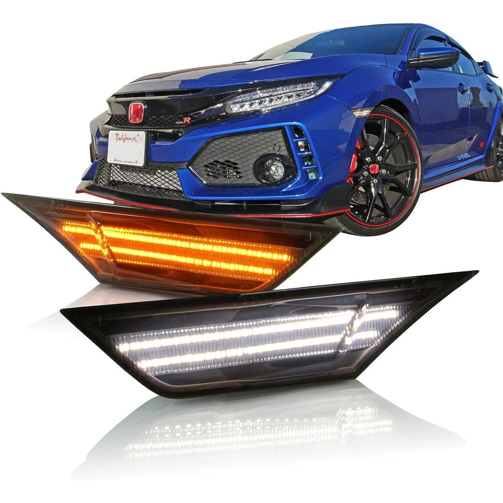 Led Side Marker Lights for Honda Civic 2016 2017 2018 2019 2020 2021 Sedan Coupe Hatchback Led Switchback Amber Side Marker Turn Signals White Led Running Light