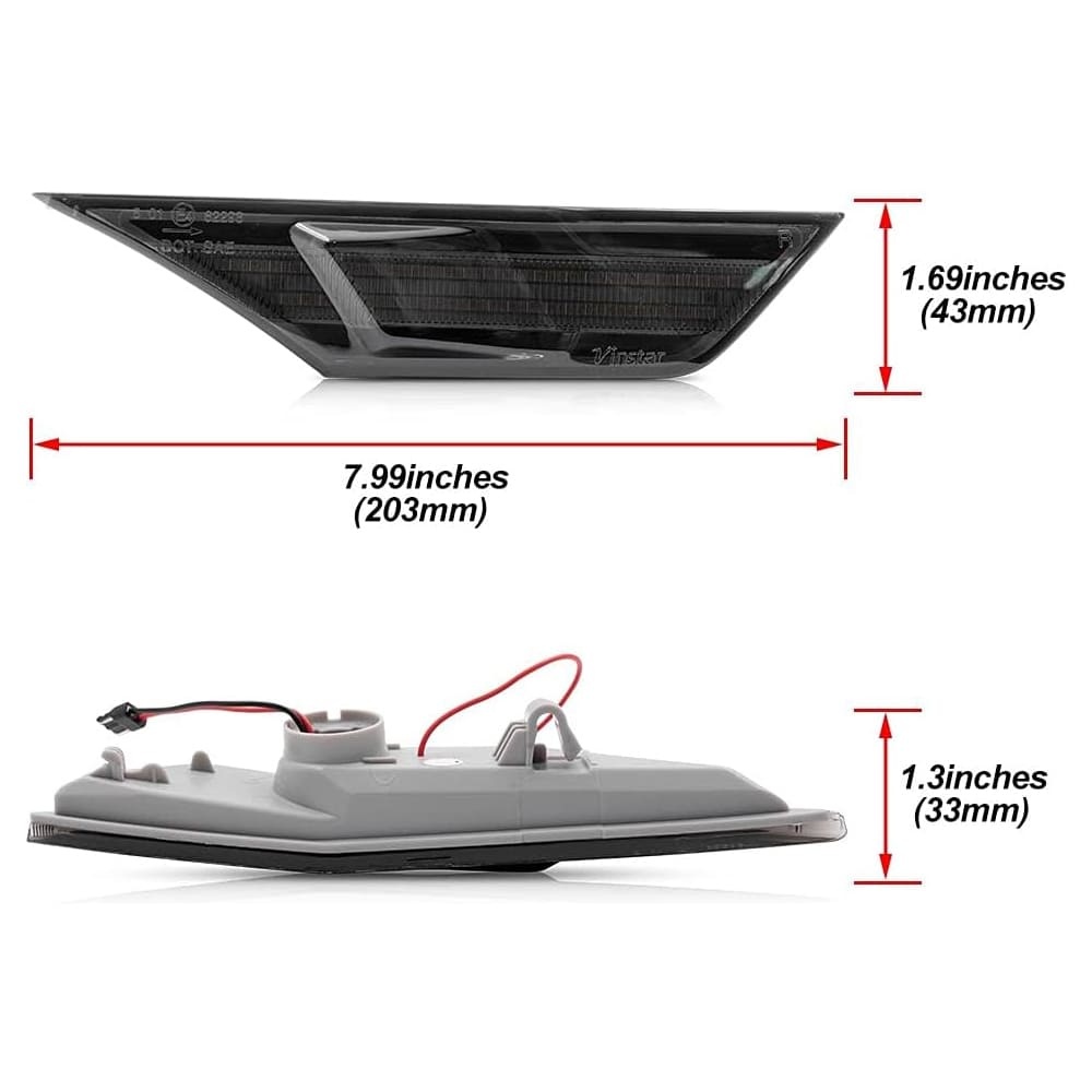 Led Side Marker Lights for Honda Civic 2016 2017 2018 2019 2020 2021 Sedan Coupe Hatchback Led Switchback Amber Side Marker Turn Signals White Led Running Light