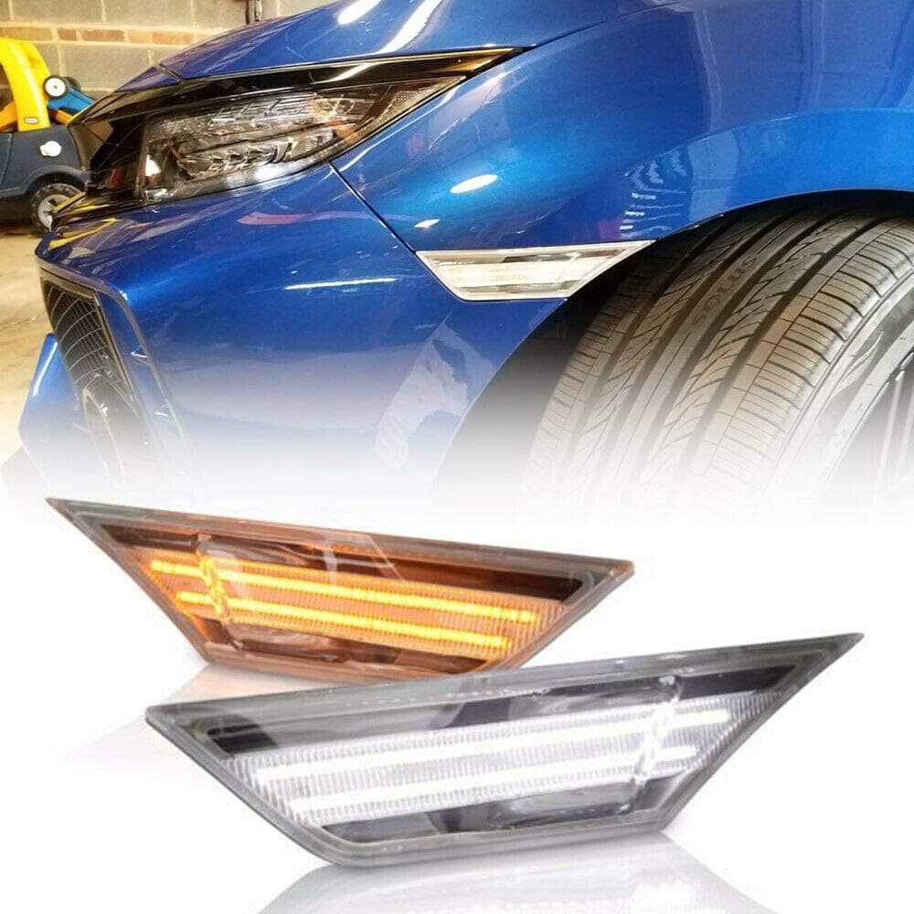 Led Side Marker Lights for Honda Civic 2016 2017 2018 2019 2020 2021 Sedan Coupe Hatchback Led Switchback Amber Side Marker Turn Signals White Led Running Light