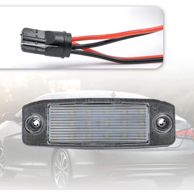 LED License Plate Light Replacement for 2011-2014 Hyundai Sonata YF i45 i40, OEM Fit 6000K Xenon White 18-SMD Error Free Led Tag Lights Assembly