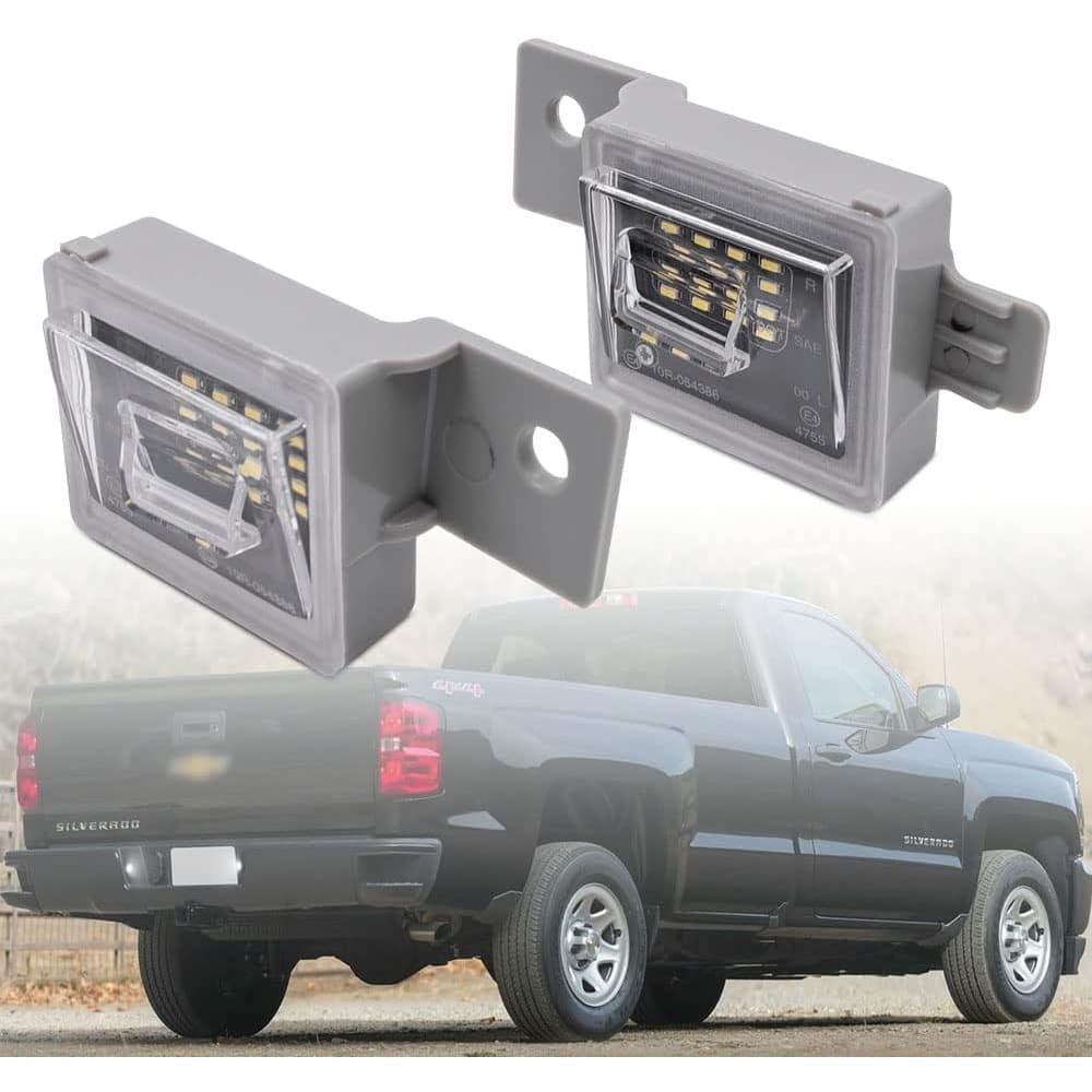 Led License Plate Light Bulb for 2014-2018 Chevy Silverado 1500 2500HD 3500HD GMC Sierra Xenon White 16 LED Number Plate Light 12V Canbus