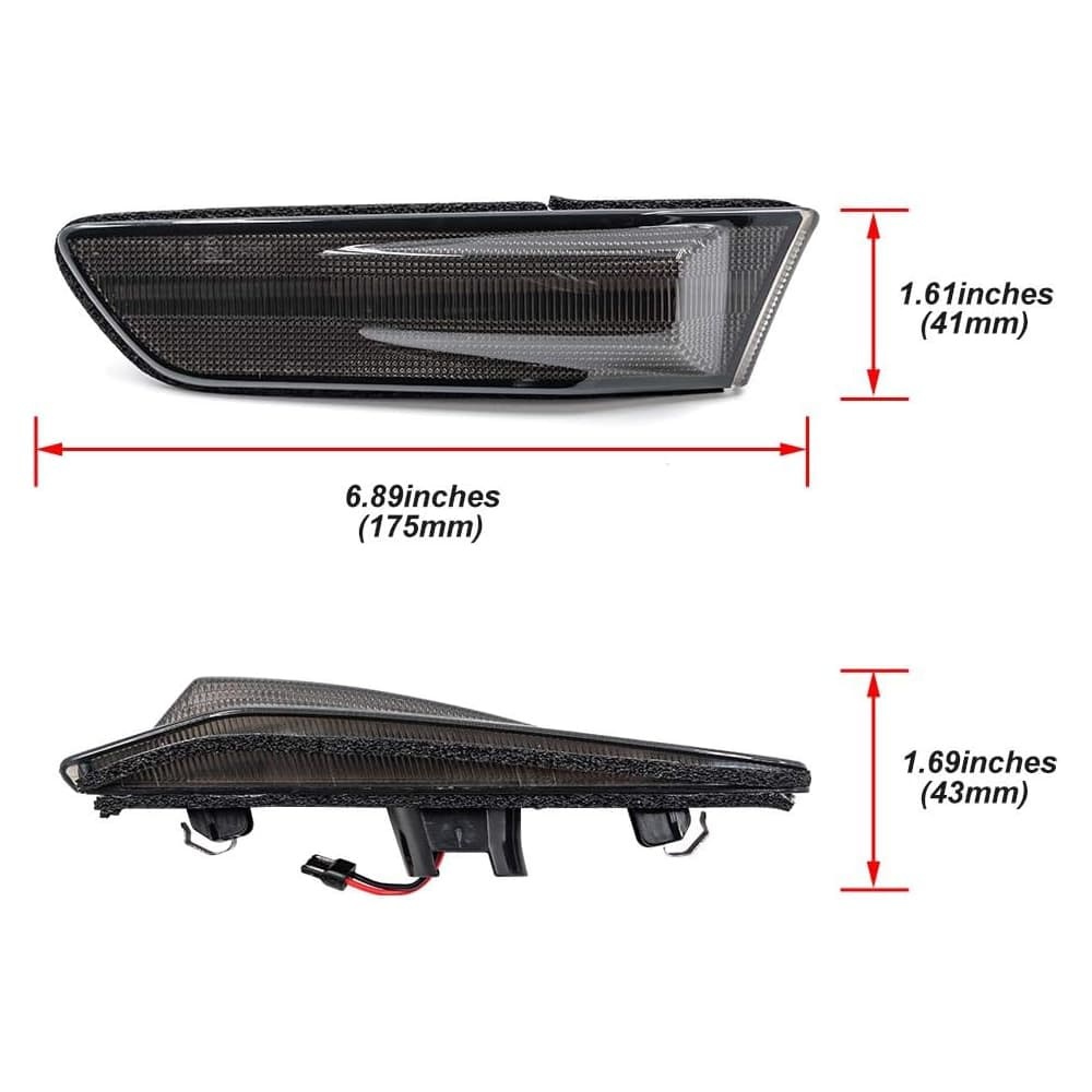 Led Side Marker Lights for 2003-2007 Infiniti G35 Coupe Skyline V35 Smoked Lens Amber LED Front Fender Turn Signals Side Marker Assembly