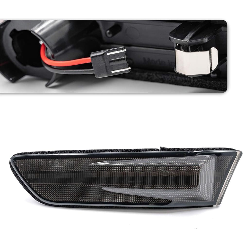 Led Side Marker Lights for 2003-2007 Infiniti G35 Coupe Skyline V35 Smoked Lens Amber LED Front Fender Turn Signals Side Marker Assembly