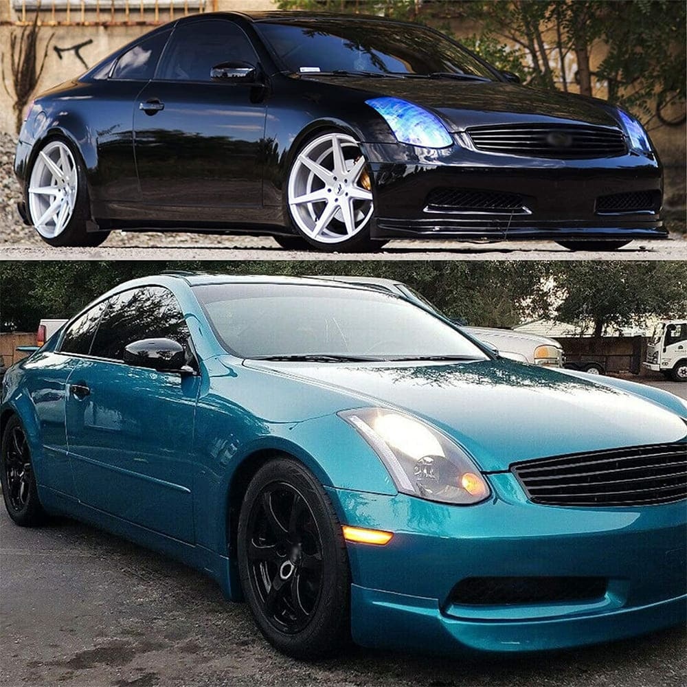 Led Side Marker Lights for 2003-2007 Infiniti G35 Coupe Skyline V35 Smoked Lens Amber LED Front Fender Turn Signals Side Marker Assembly