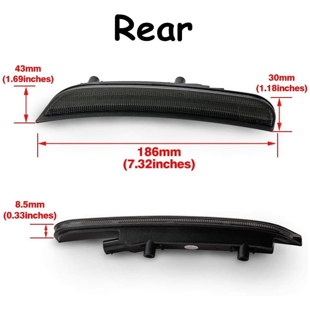Amber Red LED Side Marker Light for Dodge Charger 2015 2016 2017 2018 2019 2020 2021 2022 Smoke Lens Led Side Marker Lights Front & Rear Sit Car Led Side Marker Lamp Kit