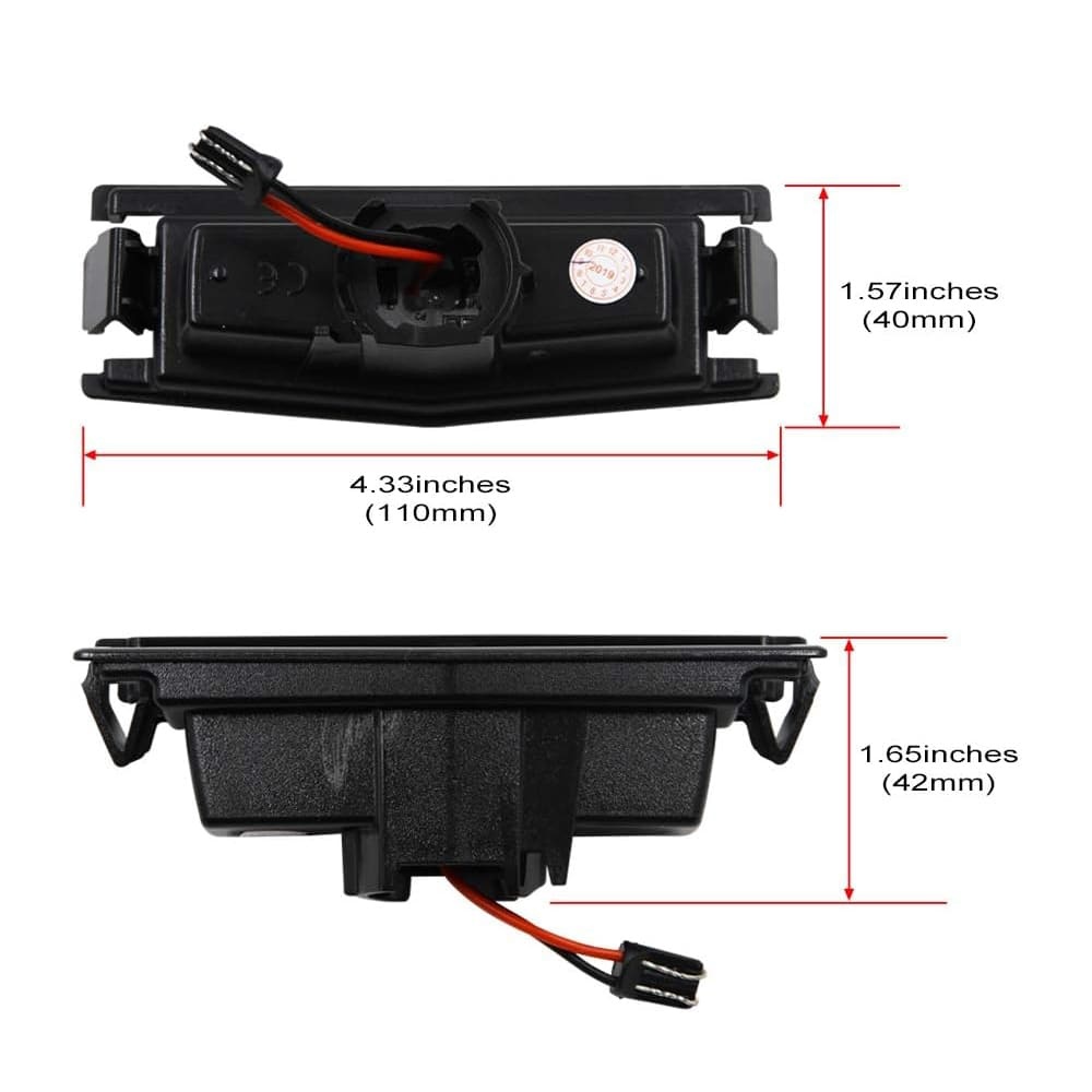 LED License Plate Light Assembly for 2016-2021 Mazda Miata Mx-5 ND Roadster, OEM Fit Replacement White 18-SMD Number Plate Led Tag Lights