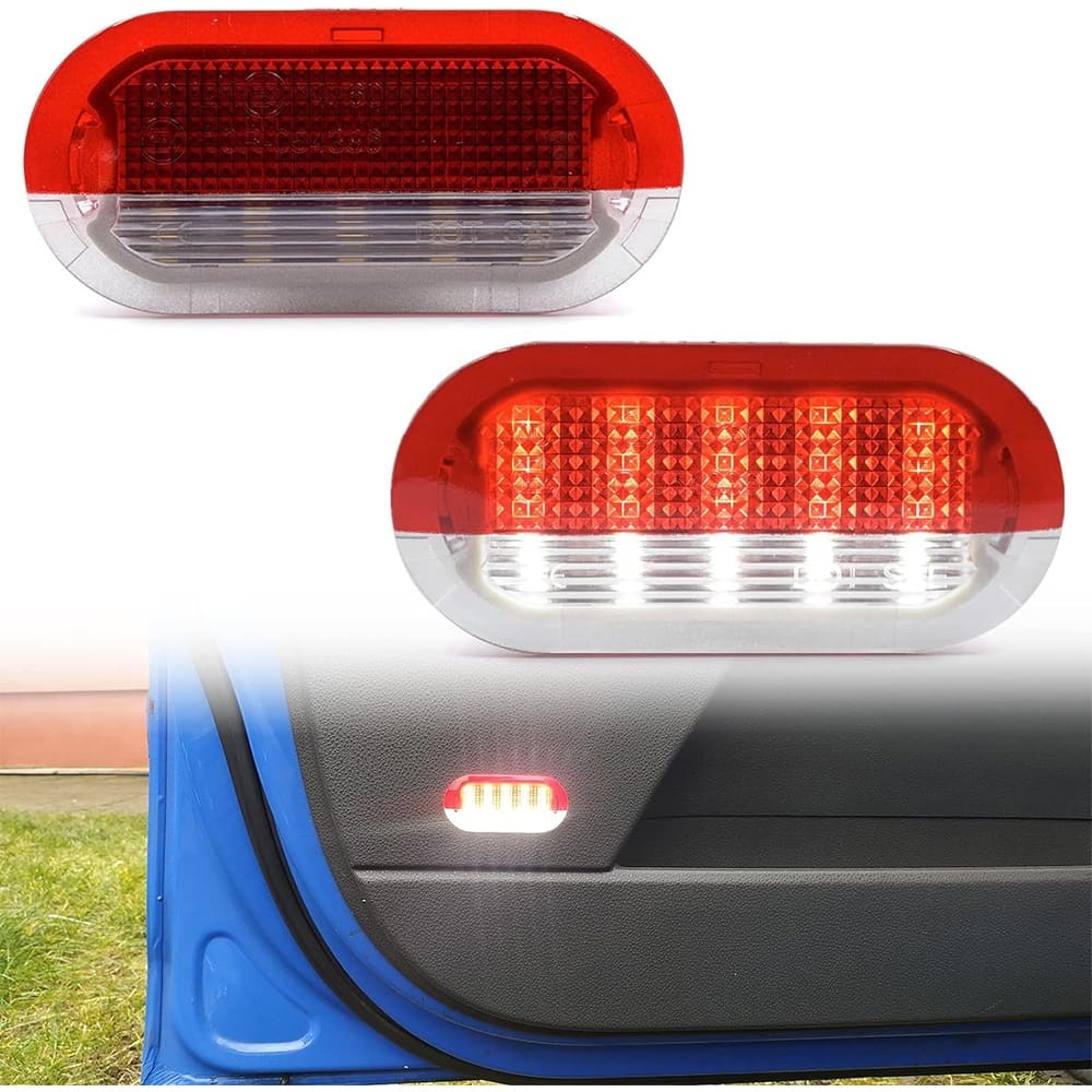 LED Courtesy Door Projector Light for VW Golf Beetle Cabrio Jetta Bora Polo Sharan Vento 18-SMD Xenon White Led Light Bulb CAN-bus Error Free