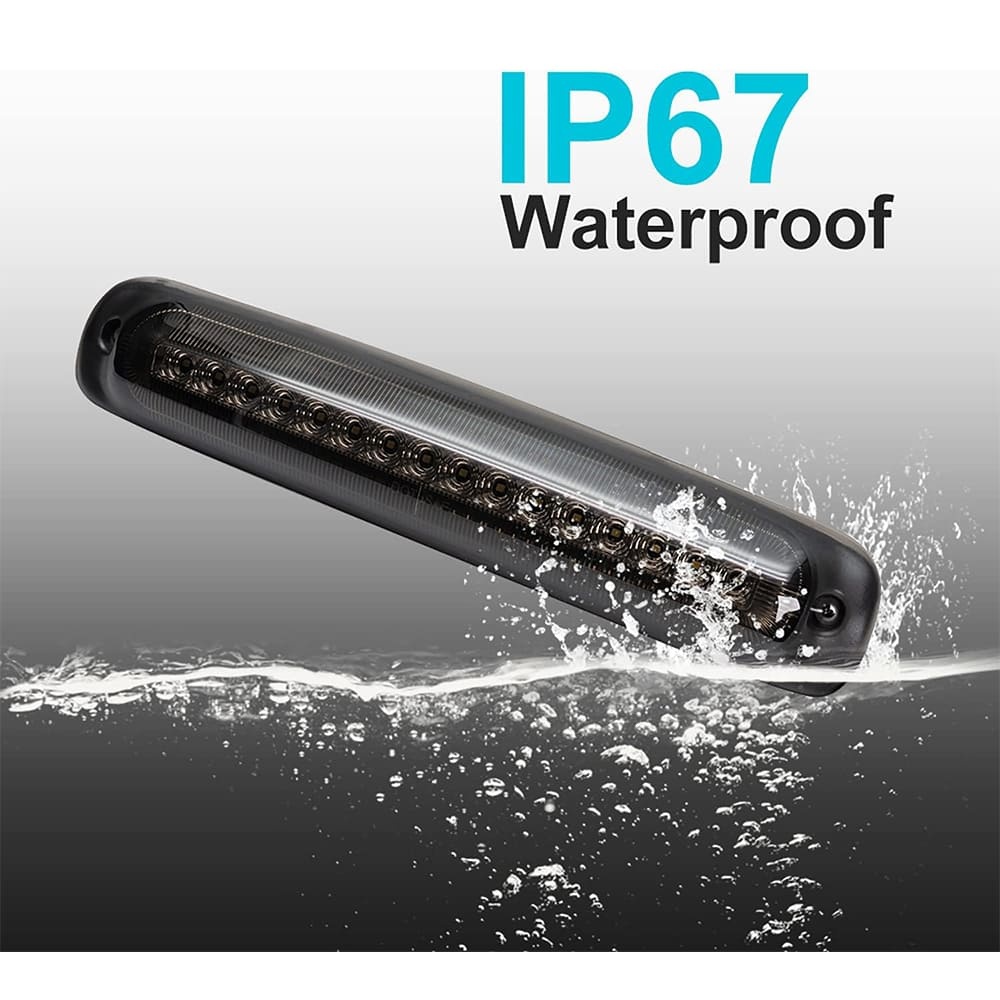 Led Third Brake Light Replacement for 1999-2006 Chevy Silverado GMC Sierra 1500 2500 Red LED Strobe Rear 3rd Brake Center High Mount Stop Lamp + White Cargo Light Kit Euro Smoked Lens