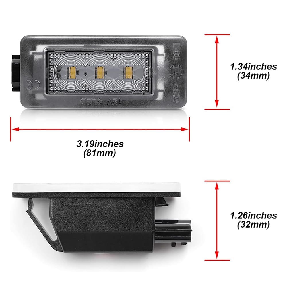 LED License Plate Lights Compatible w/ 2019-2021 Nissan Altima Versa Sentra Rogue, OEM Led Number Lamps Replacement Canbus Error Free 6000K Xenon White