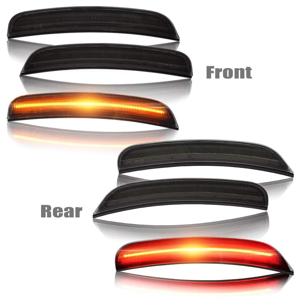 Amber Red LED Side Marker Light for Dodge Charger 2015 2016 2017 2018 2019 2020 2021 2022 Smoke Lens Led Side Marker Lights Front & Rear Sit Car Led Side Marker Lamp Kit