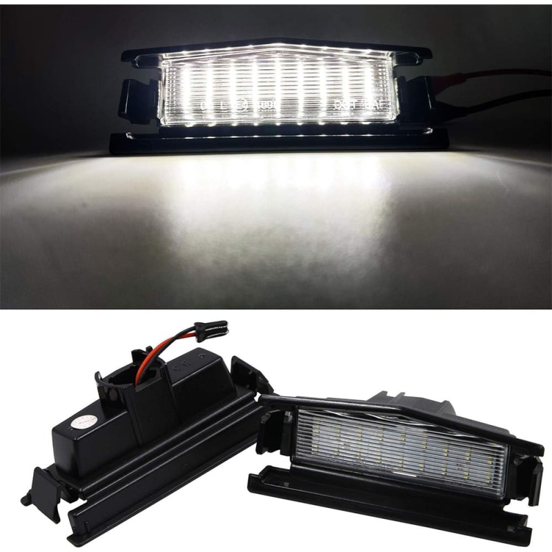 LED License Plate Light Assembly for 2016-2021 Mazda Miata Mx-5 ND Roadster, OEM Fit Replacement White 18-SMD Number Plate Led Tag Lights