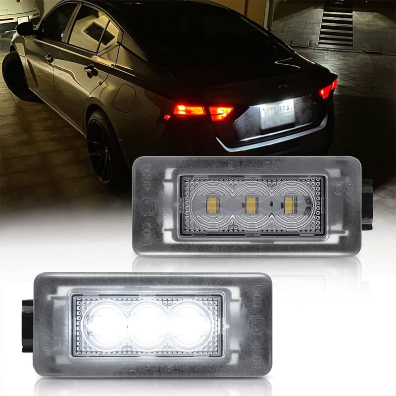LED License Plate Lights Compatible w/ 2019-2021 Nissan Altima Versa Sentra Rogue, OEM Led Number Lamps Replacement Canbus Error Free 6000K Xenon White