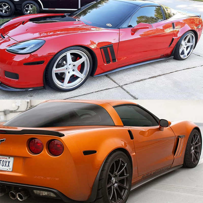 LED Side Marker Lights for Chevy Corvette C6 Z06 ZR1 2005-2013 Amber Front & Rear Red C6 Marker Lights Smoke/Clear Lens