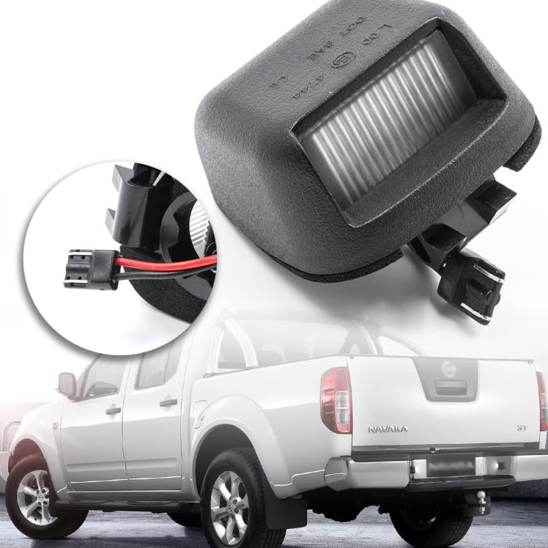 LED License Plate Lights Compatible w/ 2007-2020 Nissan Frontier Titan Xterra Armada, OEM Led Number Lamps Replacement Canbus Error Free 6000K 12-SMD Xenon White Led Rear Tag Light Kit Assembly