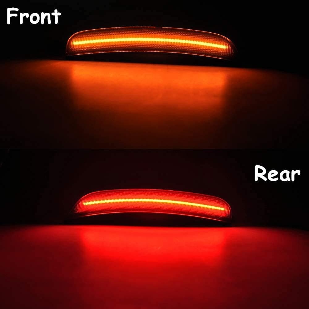 Amber Red LED Side Marker Light for Dodge Charger 2015 2016 2017 2018 2019 2020 2021 2022 Smoke Lens Led Side Marker Lights Front & Rear Sit Car Led Side Marker Lamp Kit