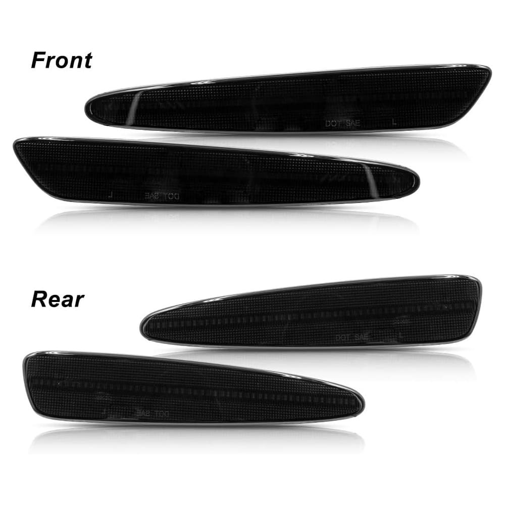 LED Side Marker Lights for Chevy Corvette C6 Z06 ZR1 2005-2013 Amber Front & Rear Red C6 Marker Lights Smoke/Clear Lens