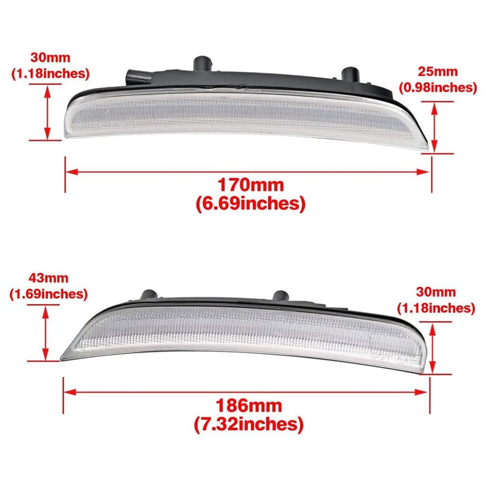 Amber Red LED Side Marker Light for Dodge Charger 2015 2016 2017 2018 2019 2020 2021 2022 Smoke Lens Led Side Marker Lights Front & Rear Sit Car Led Side Marker Lamp Kit