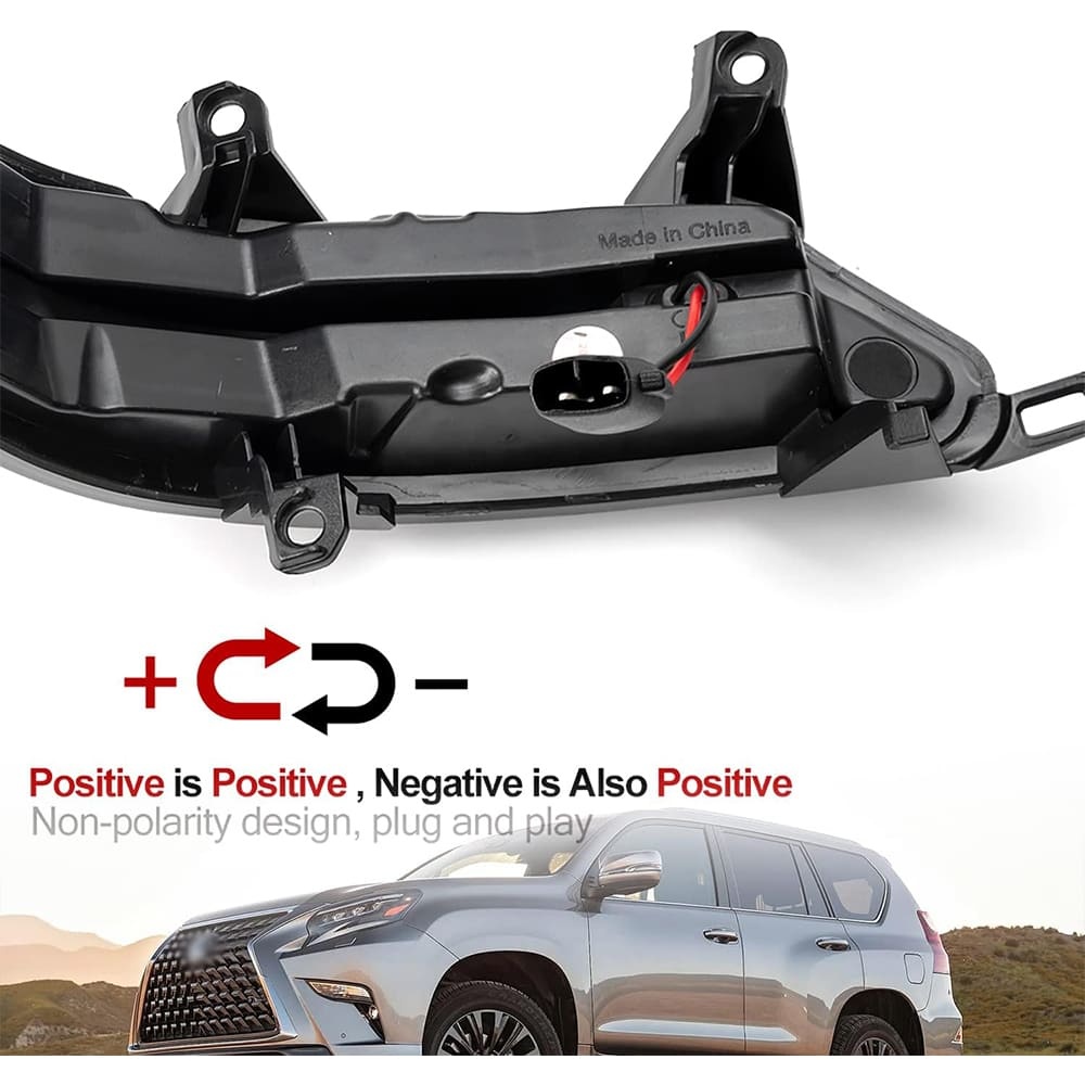 Sequential LED Side Mirror Marker Lights Compatible Lexus GX460 LX570 2010-2021 Towing Mirror Turn Signal Indicator Lamp Assembly Smoke/Clear Lens