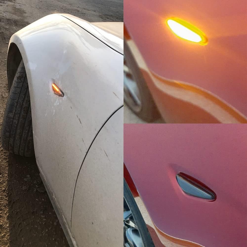 Sequential Amber LED Side Marker Lights for 2016-up Mazda MX-5 ND 2009-2012 RX-8 Smoked Lens Front Fender Marker Lights Blinker Replace OEM Sidemarker Lamps