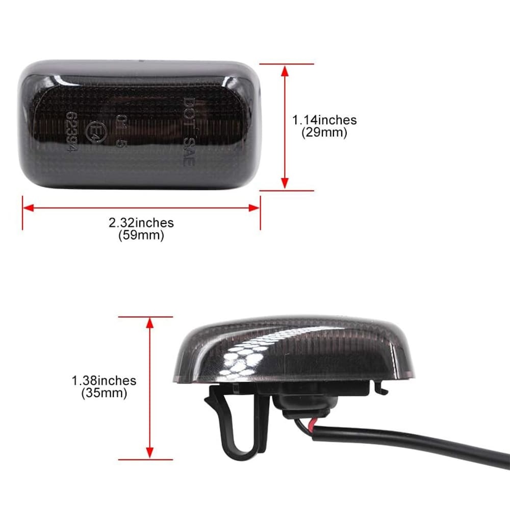 LED Side Marker Lights for Chevy Silverado GMC Sierra 3500 2015 2016 2017 2018 2019 2020 Amber Red Rear Bed Fender Side Markers Replace Smoke/Clear Lens