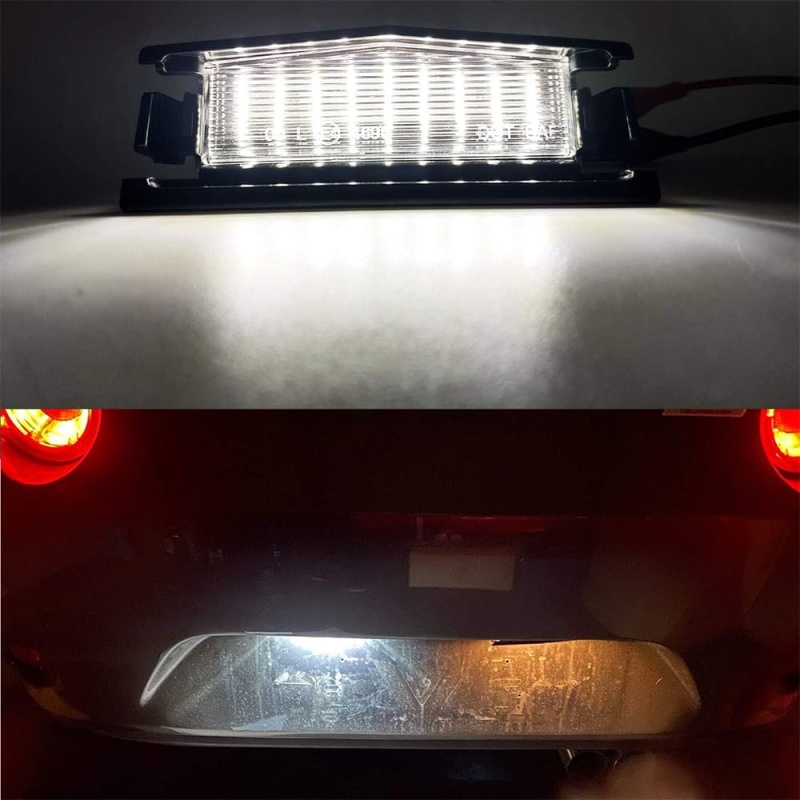 LED License Plate Light Assembly for 2016-2021 Mazda Miata Mx-5 ND Roadster, OEM Fit Replacement White 18-SMD Number Plate Led Tag Lights