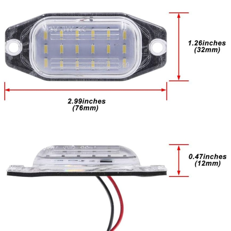 LED License Plate Lights Compatible w/ 2007-2014 Toyota FJ Cruiser, 91-97 FJ80 Land Cruiser, OEM Led Number Lamps Replacement Canbus Error Free 6000K Xenon White Led Rear Tag Light Kit
