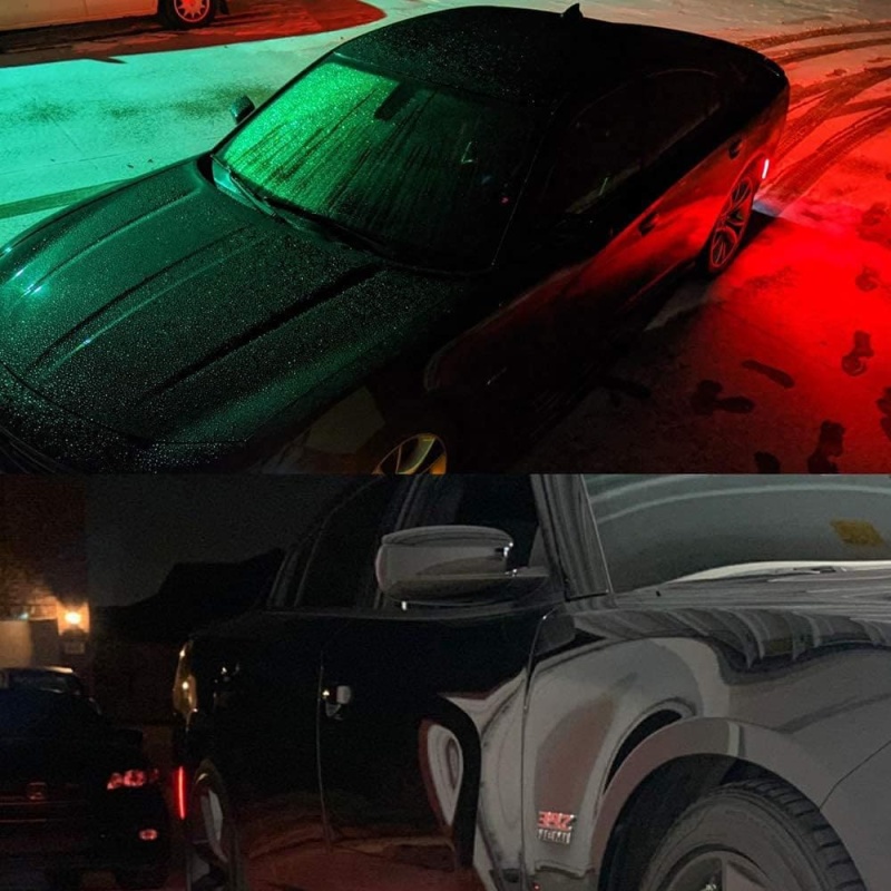 Amber Red LED Side Marker Light for Dodge Charger 2015 2016 2017 2018 2019 2020 2021 2022 Smoke Lens Led Side Marker Lights Front & Rear Sit Car Led Side Marker Lamp Kit