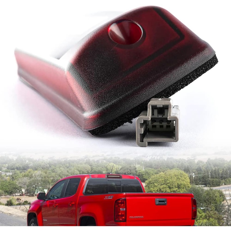 Led Third Brake Light Replacement for 2015-2022 Chevy Colorado GMC Canyon Pickup Trucks Red LED Strobe Rear 3rd Brake Center High Mount Stop Lamp White Cargo Light Kit Euro Smoke/Clear Lens CHMSL