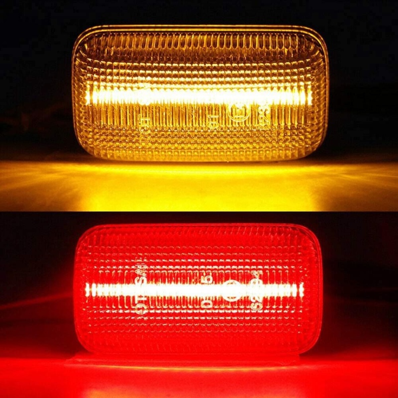 LED Side Marker Lights for Chevy Silverado GMC Sierra 3500 2015 2016 2017 2018 2019 2020 Amber Red Rear Bed Fender Side Markers Replace Smoke/Clear Lens