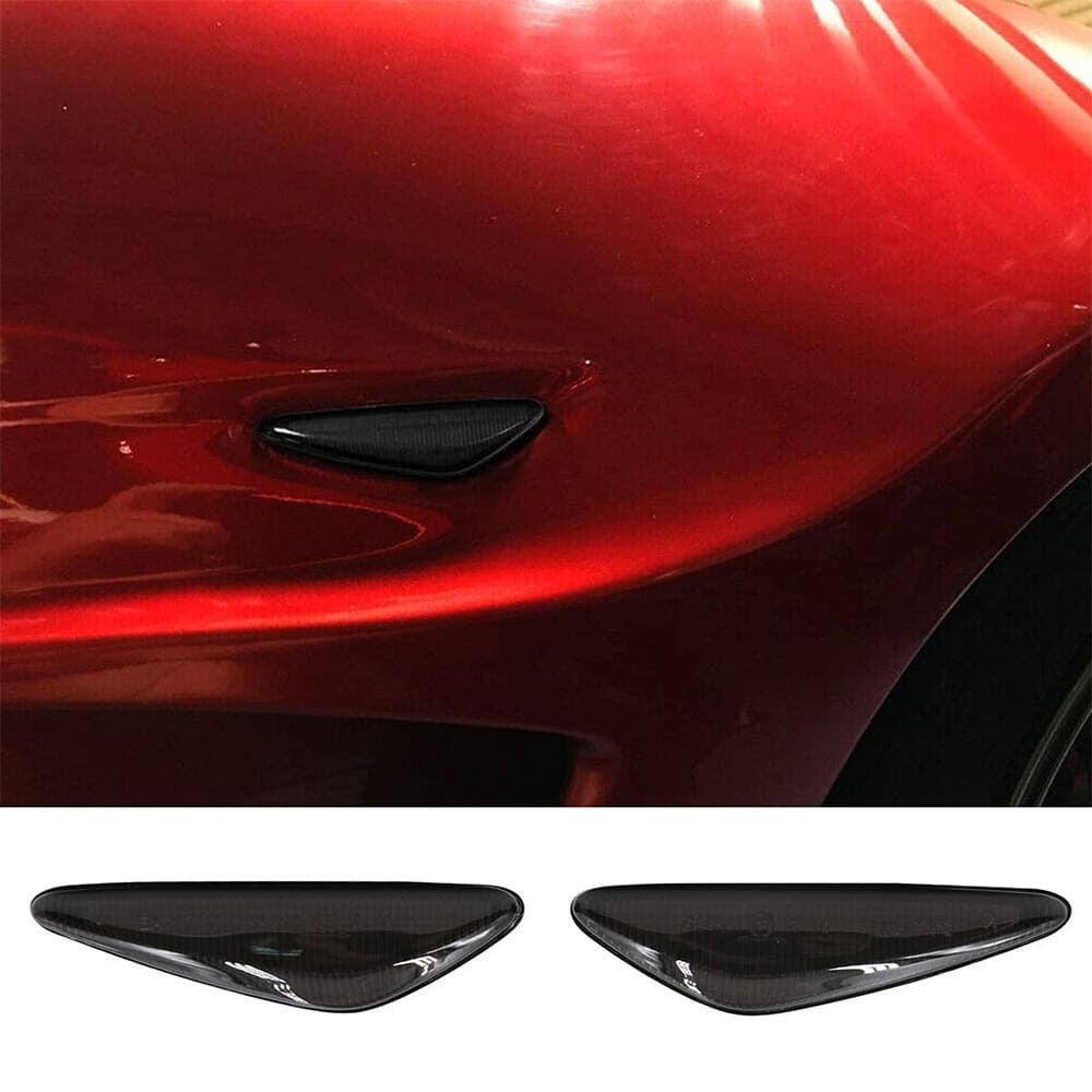Sequential Amber LED Side Marker Lights for 2016-up Mazda MX-5 ND 2009-2012 RX-8 Smoked Lens Front Fender Marker Lights Blinker Replace OEM Sidemarker Lamps