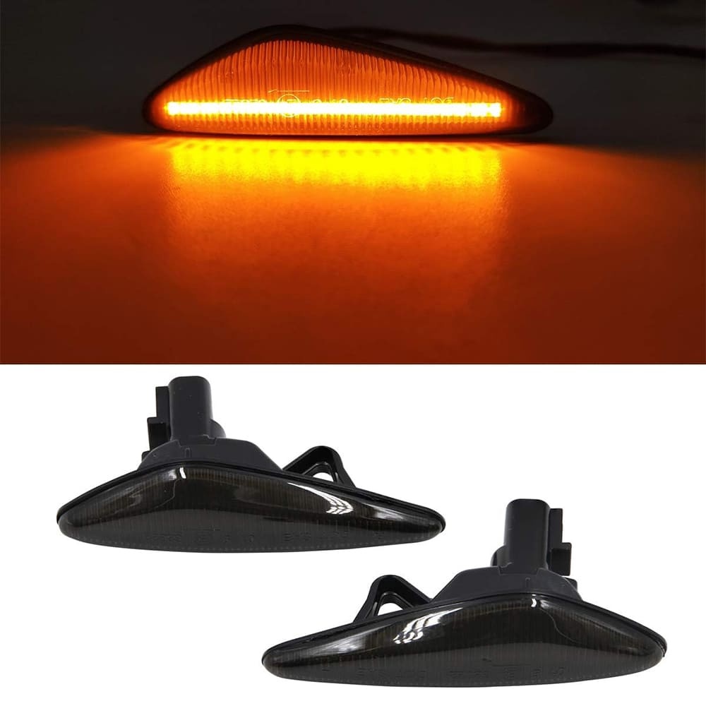 LED Side Marker Lights for 2016-up Mazda MX-5 ND 2009-2012 RX-8 Amber Front Fender Marker Lights Smoke/Clear Lens