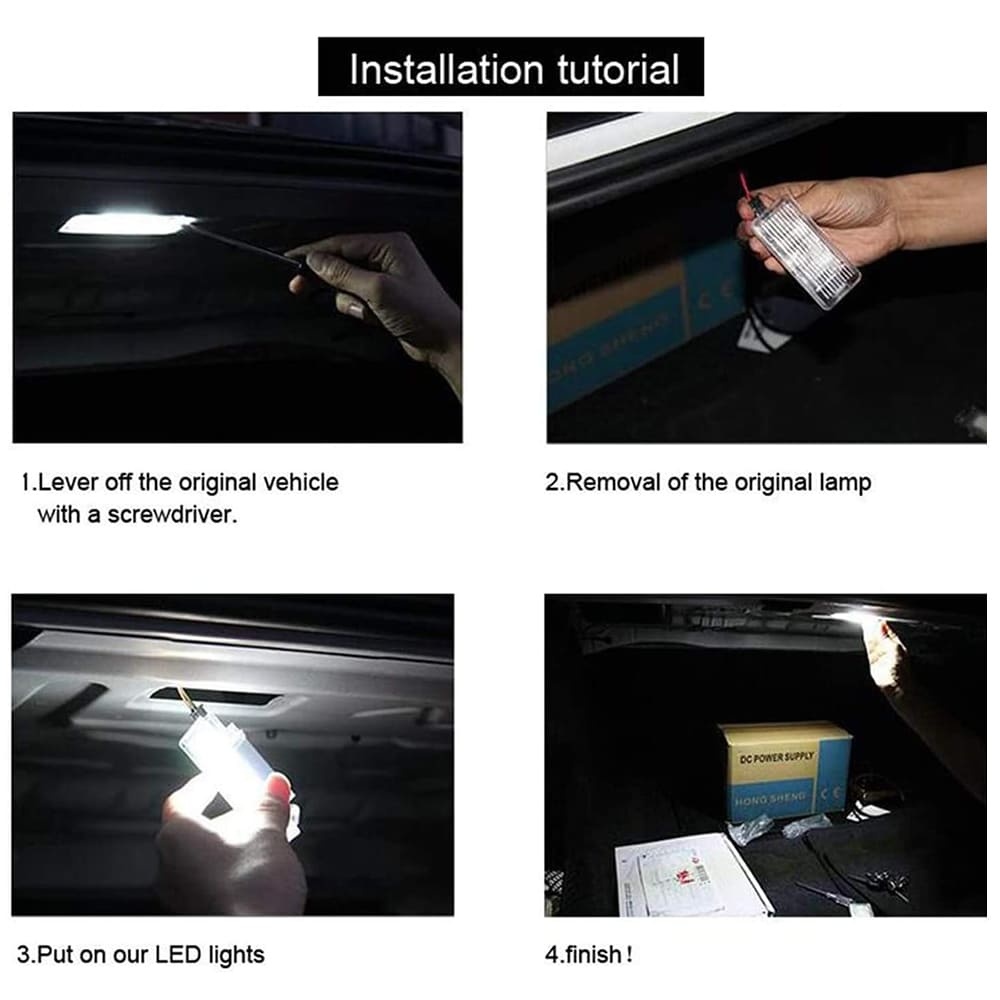 Led Luggage Compartment Light for Porsche 986 987 Box-ster Cayman 911 997 996 964 6000K 18-SMD White Trunk Interior Bulb Replacement