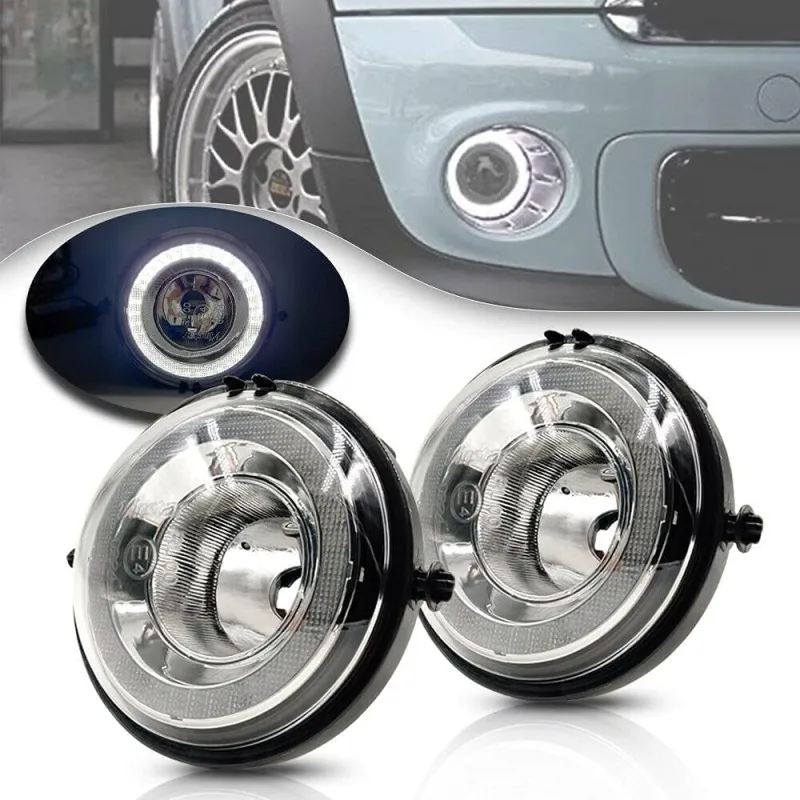 Mini DRL Daytime Running Light Halo Ring LED Fog Lamp Kit For Mini Cooper R55 R56 R58 R60 Countryman R61 Paceman Super Bright Led Driving Lamps