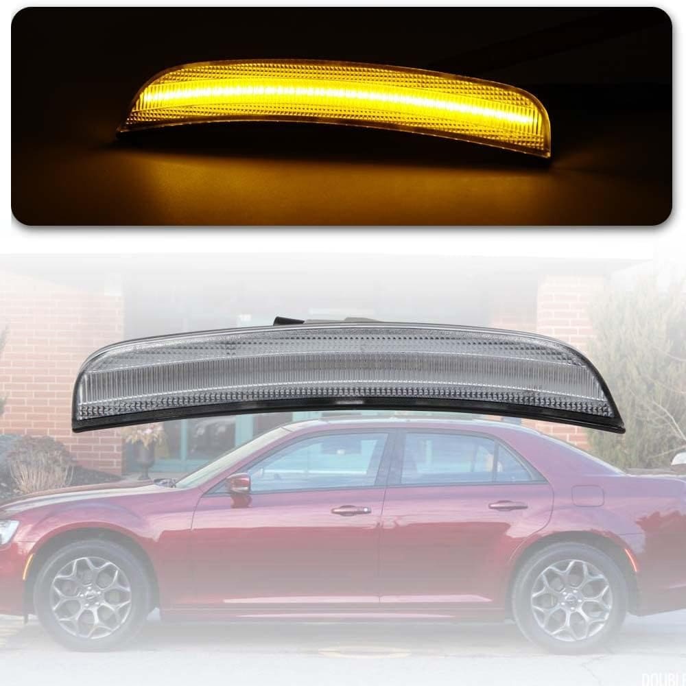LED Side Marker Lights for Chrysler 300 2015 2016 2017 2018 2019 2020 2021 2022 2023 Amber Red Marker Lights Smoke/Clear Lens