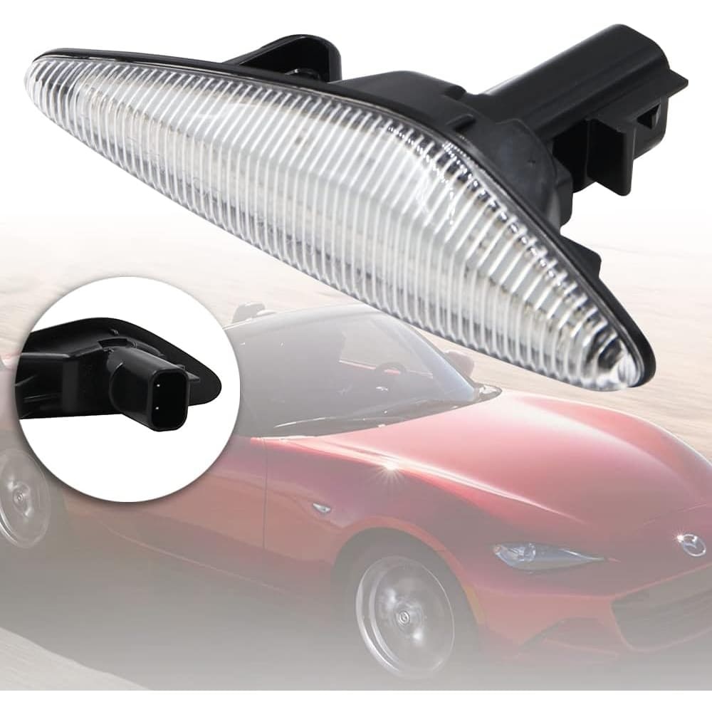 LED Side Marker Lights for 2016-up Mazda MX-5 ND 2009-2012 RX-8 Amber Front Fender Marker Lights Smoke/Clear Lens