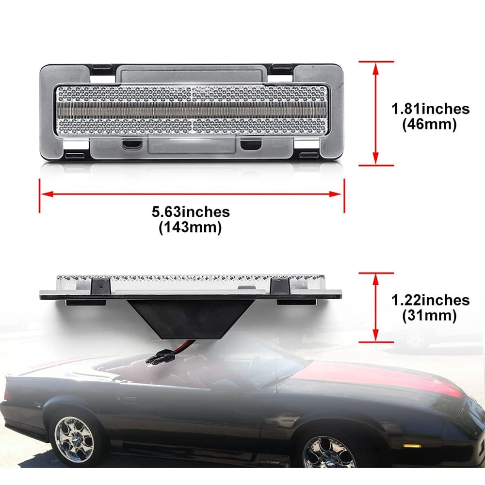 LED Front Side Marker Lights Replacement for 82-92 Chevy Camaro Euro Amber Led Bumper Side Signal Parking Marker Lights Smoke/Clear Lens