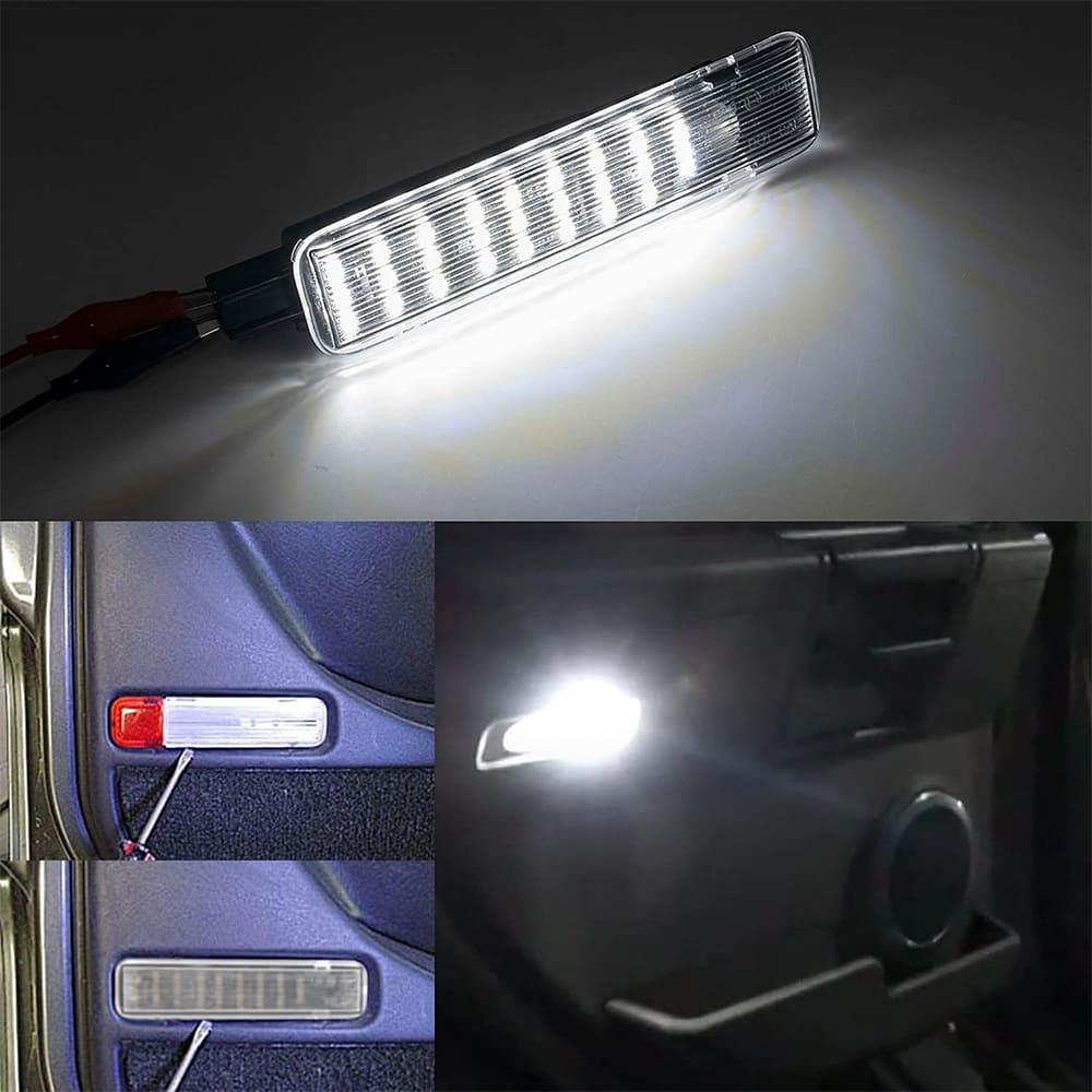 LED Courtesy Door Projector Light Replacement for 2003-2007 GM Chevy Silverado Tahoe GMC Sierra Suburban Escalade 18-SMD Led Footwell Step Light Assembly CAN-bus Error Free OEM 15021518
