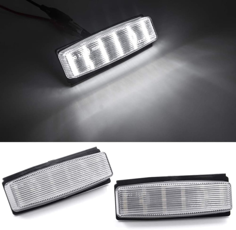 LED License Plate Light Assembly for 2006-2015 Mazda Miata MX-5 NC, OEM Fit Replacement Xenon White 18-SMD Number Plate Led Tag Light