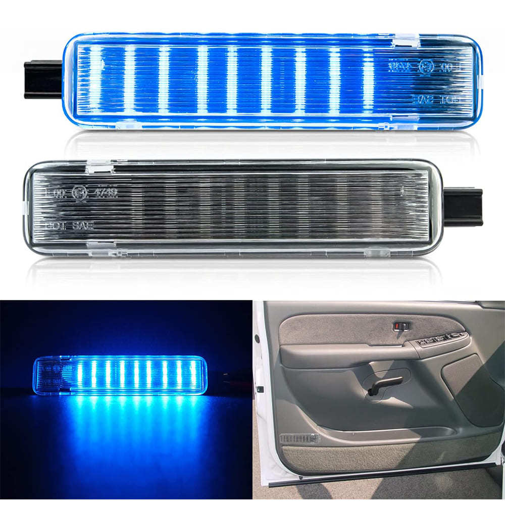 LED Courtesy Door Projector Light Replacement for 2003-2007 GM Chevy Silverado Tahoe GMC Sierra Suburban Escalade 18-SMD Led Footwell Step Light Assembly CAN-bus Error Free OEM 15021518